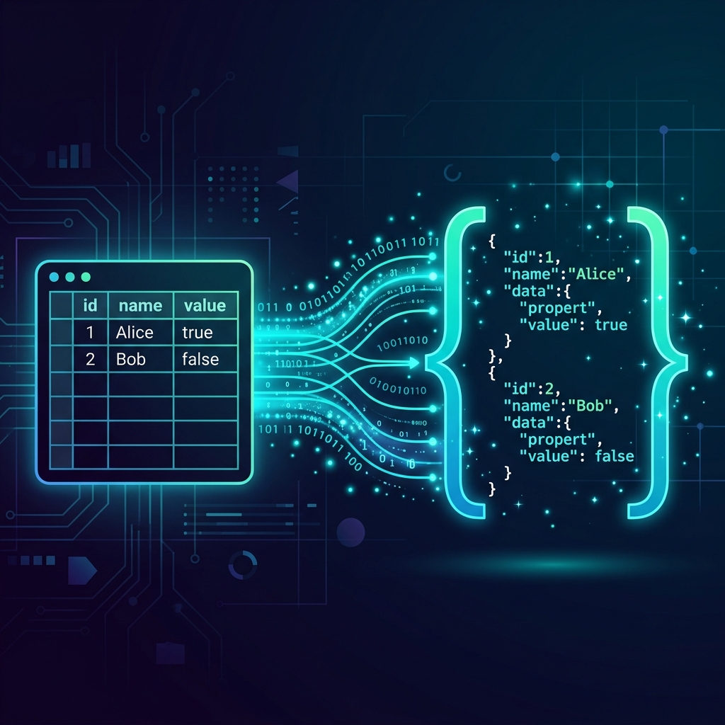 CSV spreadsheet data being converted to JSON array format for API and web application use